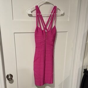 Bebe Gorgeous Pink Bandage Dress XS